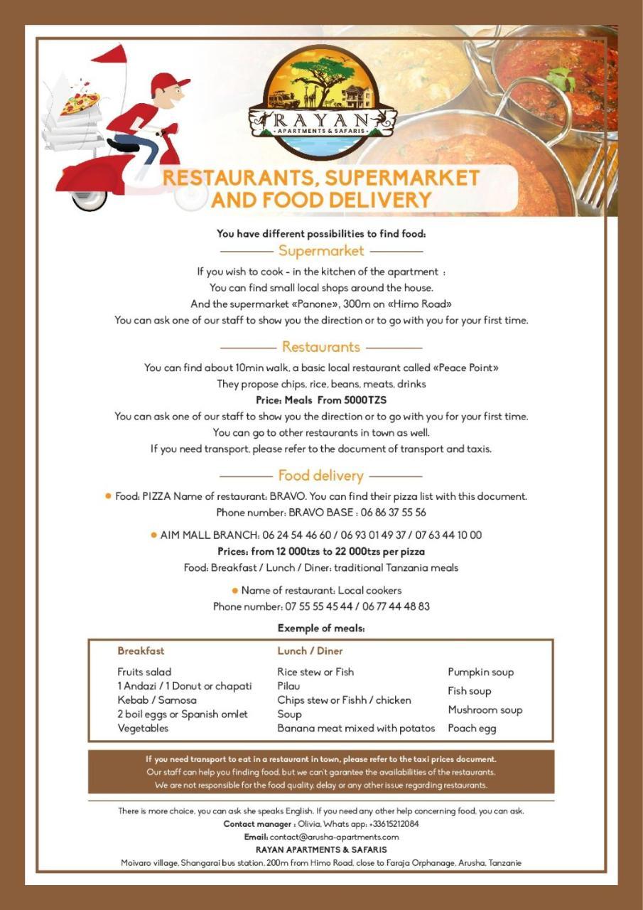 Rayan Apartments & Safaris Аруша Екстер'єр фото